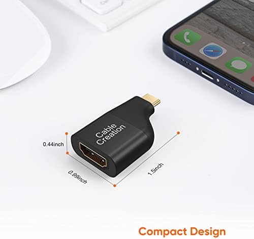 Създаване на USB кабел C до 4K, HDMI, Mini-Алуминиев адаптер към HDMI Type C-гнездото, Thunderbolt 3, Съвместим