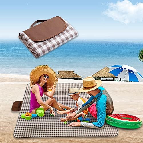 Плажен мат, Мат за пикник на открито, на Плажа, Без пясък, Водоустойчив за плажни принадлежности, Големи Одеяла за пикник