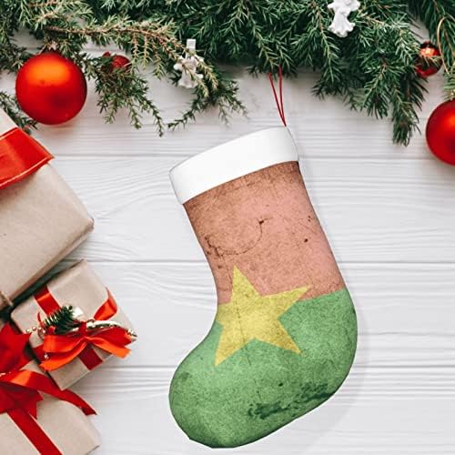 Коледни Чорапи Augenstern Ретро Флаг Буркина Фасо Двустранни Чорапи За Окачване На Камина.