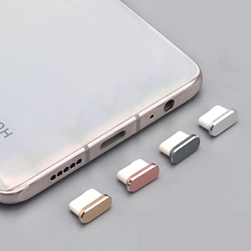LYRYBEYCA 6 бр Алуминиев USB конектор Тип C за защита от прах на Samsung Galaxy S22, S21, S20, S10, Note 20, Pixel, всеки порт Type C на смартфон или лаптоп MacBook, идва с мини-кейсом за съхранение.