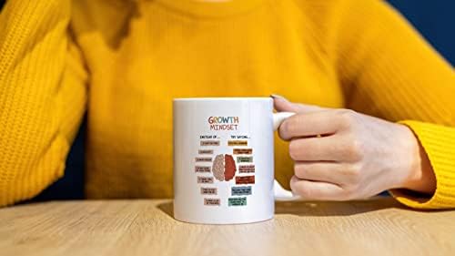 Кафеена Чаша за Позитивното Психично здраве DOTAIN Growth Mindset, Двустранен Керамична Чаша с 11 Грама, Чаша