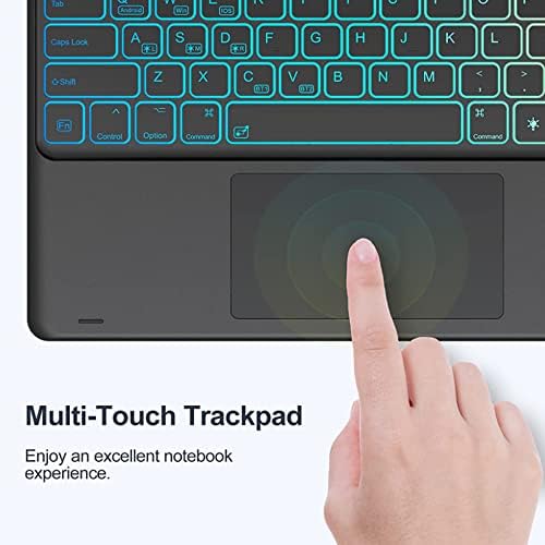 QYiiD Тъчпад Galaxy Tab A 8.0 2019 Калъф За клавиатура SM-T290, 7 Цвята Осветление, Подвижни Безжична Bluetooth клавиатура,