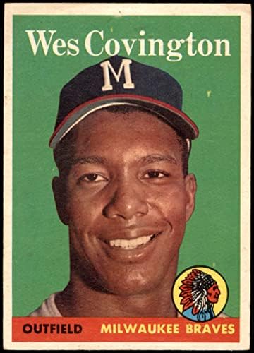 1958 Topps 140 Уес Covington Милуоки Брейвз (Бейзболна картичка), БИВШ играч на + Брейвз