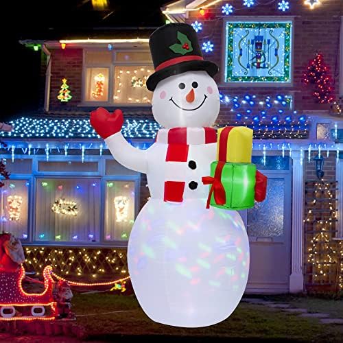 Надуваем Мразовит Снежен човек FUMENTON, снежни човеци с Подсветка, Надуваеми за Коледа Двор, Външна Декорация за стаи, 5
