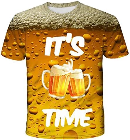 Време е да се Пие, Дамска Тениска Октоберфест С 3D Принтом, Тениски за бира парти Ура, Блузи с Къс ръкав, Ежедневни Блузи