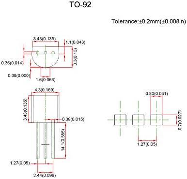 Chanzon 20 Стойности на 400 бр. Комплект транзистори TO-92, състоящ (2N2222A 2N2907A 2N3904 2N3906 2N5551 2N5401 S8050