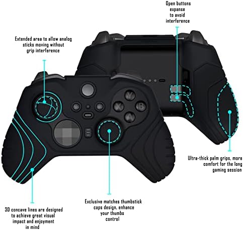 Противоскользящий силиконов калъф PlayVital Samurai Издание за 2-те основни безжични контролери за Xbox Elite, Ергономичен