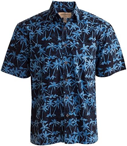 Мъжки Тропически Хавайски в памучна риза Johari West Голям размер с къс ръкав