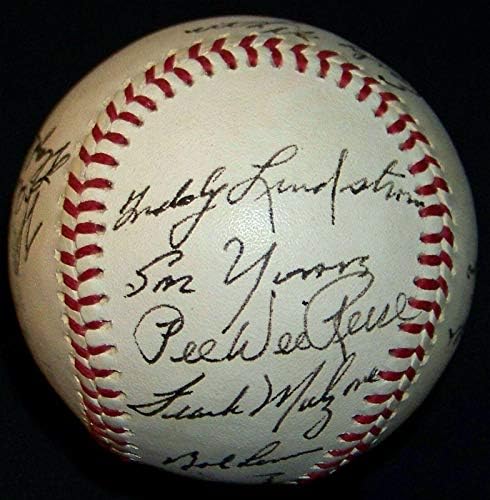 Лойд Уэйнер, Фреди Линдстрьом, Пиш Пиш Рийз, Футболист с автограф от JSA LOA! - Бейзболни топки с автографи