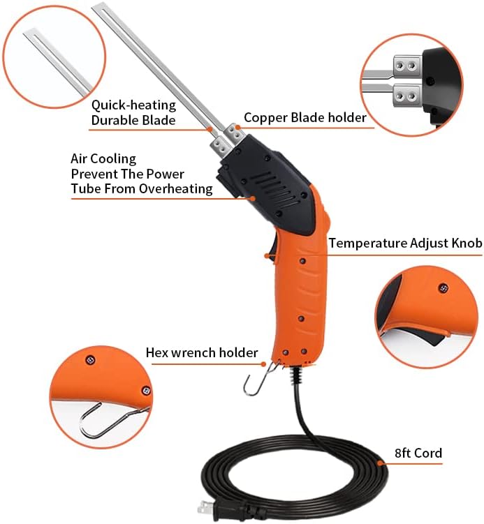 Горещ нож от стиропор RONGTER (200 W) - Инструмент за рязане на топла нож с въздушно охлаждане на Електрически Горещ