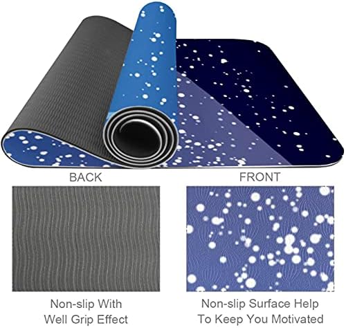 Japan Млечния Път и Бамбук Leave Blue Много дебело килимче за йога - Екологично Чист Нескользящий подложка за упражнения