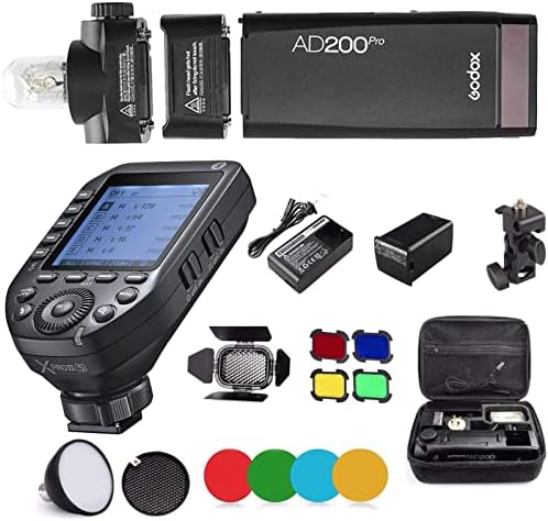 Светкавица Godox AD200 Pro с спусъка Godox XProII-S на Sony, Стробоскопическая светкавица 200Ws 2,4 G, 1/8000 HSS, 500