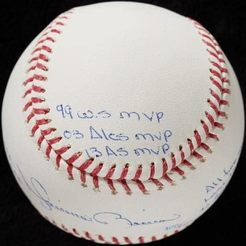 Красив Мариано Ривера е Подписал Едро Вписан Бейзболен топката STAT Steiner - Бейзболни Топки С Автографи