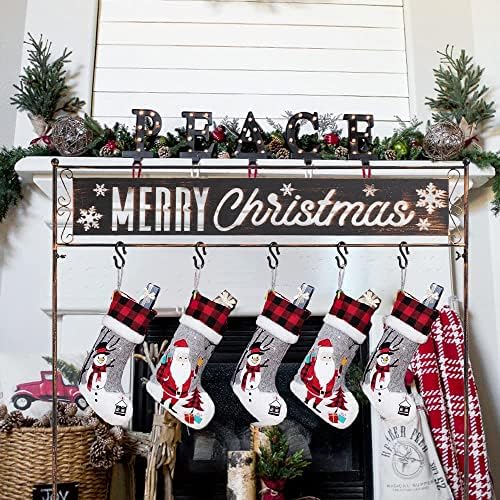 Поставка-държач за Коледни чорапи YEAHOME, Весела Коледна Метална Закачалка във формата на Ажурна Снежинки с 5 Нескользящими