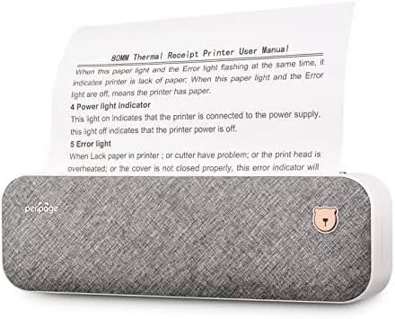 Преносим принтер Bisofice PeriPage, Безжичен Пътен Bluetooth принтер формат А4, Преносим Термопринтер, Съвместим