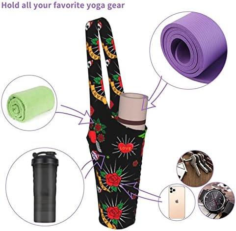 Чанта за постелки за йога с джоб с голям размер и джоб в джоб, Чанта за йога и Носене на дебели черги, изтривалки