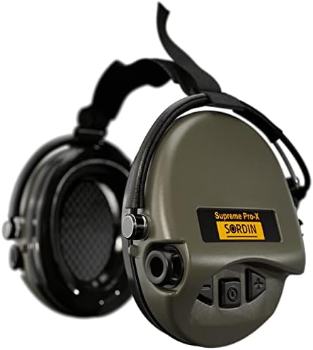 Защитни слушалки Sordin Supreme PRO X с шейным ръб - Идеална за каски - Поролоновые запечатващи за уши с SNR: 25 db - Зелен
