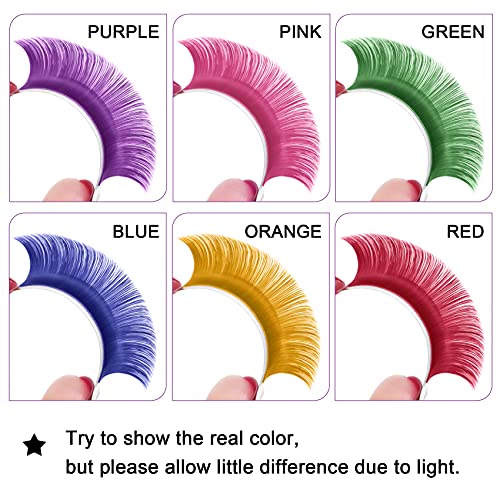 Натрупване на цветни мигли Rose Удължаване на миглите Лесно Фен Volume Мигли D-0.07-16 Цветни мигли Лесно Фен Мигли C D Curl Lash Volume За изграждане в салона на B&Q LASH (Розово-D-0.07,16 мм