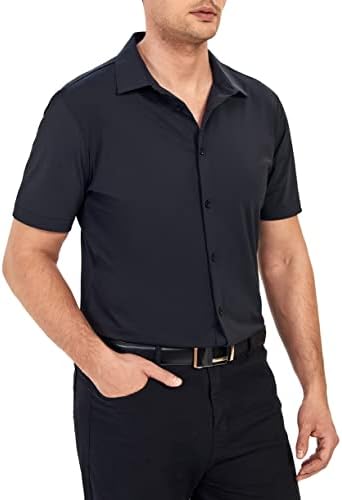 Мъжка риза SAMERM Без Бръчки, Впитывающая Влагата, 8-Лентов, Висока Еластичност, Супер Меки Ежедневни Ризи с копчета