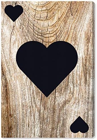 The Oliver Gal Artist Co. Развлечения и хоби Стенни рисунки върху платно пощенска Картичка във формата на сърце, Начало декор, 16 x 24, Черен, Кафяв