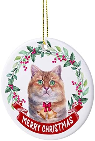 Коледни Украси в памет на Коледен Венец и Керамични Украшение за домашни котки-Добри Подарък Украса на Коледна Елха Висящи Бижута