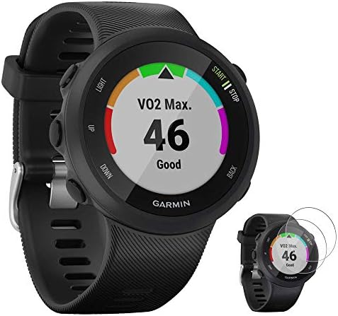 Умни часовници на Garmin 010-N2156-05 Forerunner 45 с GPS-пульсометром за работа (черни) - (Актуализирани) с предпазно фолио