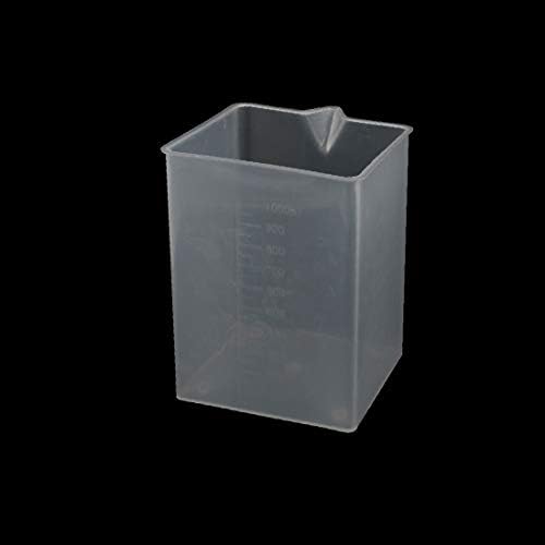 X-DREE 5pcs 1000ml Laboratory Plastic Liquid Container Measuring Cup Beaker Clear(Becher della tazza di misurazione