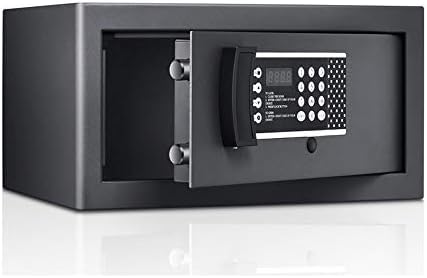 Електронен сейф с парола, голям капацитет, хлебна стомана с цифрова клавиатура, защита с парола, черно -21x43x36 см