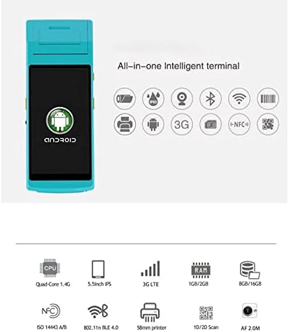 N/A 5,5-инчов Преносим терминал Android Pos PDA с вграден мобилен принтер получаване на етикети, Подходящи за търговски
