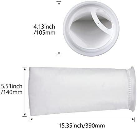 FVIEXE 6 бр. Филтърни Чорапи с 4-инчов пръстен дължина 14 см, Пухкава Филтърни торбички с дебелина 1 Микрон, Войлочный