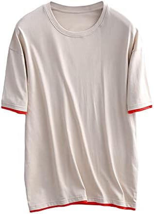 Мъжки Лоскутная Фалшива тениска от Две Части, С Къси ръкави, Ежедневни Свободна Тениска В Тежка категория, Однотонная