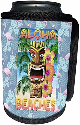 3. Начертайте дизайн на тропически плаж на хавайските плажове тики-Алоха. - Опаковки за бутилки-охладители (cc_350685_1)