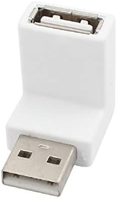 Нов Lon0167 Бял с наклон под ъгъл 90 градуса USB reliable efficiency 2.0 Тип A адаптер Конектор тип Мъж-жена до лакътя