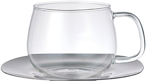 Чаша с блюдцем Kinto 8338, 11,8 течни унции (350 мл), Неръждаема стомана