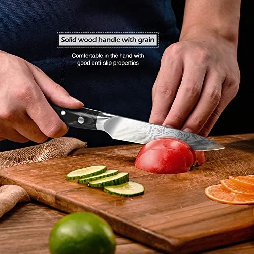 Набор от 4-Инчов Ножове за почистване на зеленчуци и 7-Инчов Ножове за Рязане на Месо, Высокоуглеродистая Немска