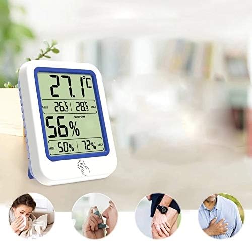 Стаен термометър влага Суха влажен термометър термометър, подсветка на Сензора влагомер, така че с голям LCD дисплей