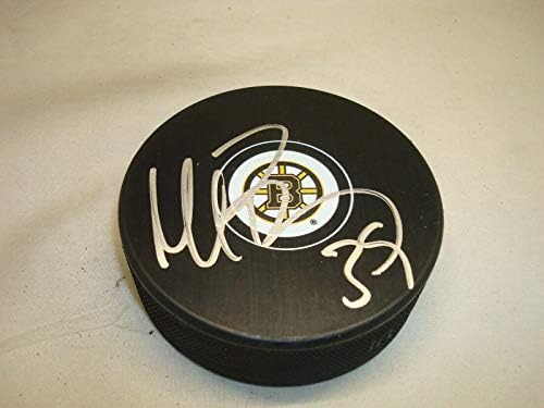 Мат Белески Подписа хокей шайба Бостън Бруинс с автограф на 1C - за Миене на НХЛ с автограф