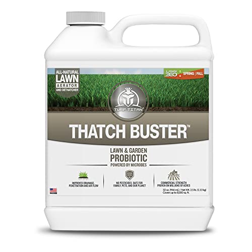 Turf Титан Thatch Момче - Течна аерация за тревата, почвата - Лесен за употреба Течен изкормвача и климатик за косене
