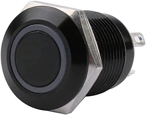 SCRUBY 12 мм Водоустойчив Окисленный Черен Метален Бутон Превключвател с Led Лампа за Моментно Определяне на PC Захранване 3