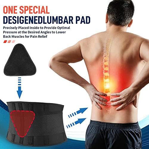 Бандаж за гърба FEATOL от болки в кръста, Колан за подпомагане на гърба за жени и мъже, Дишаща еластична Превръзка за долната част на гърба с лумбална подплата, за Улесн