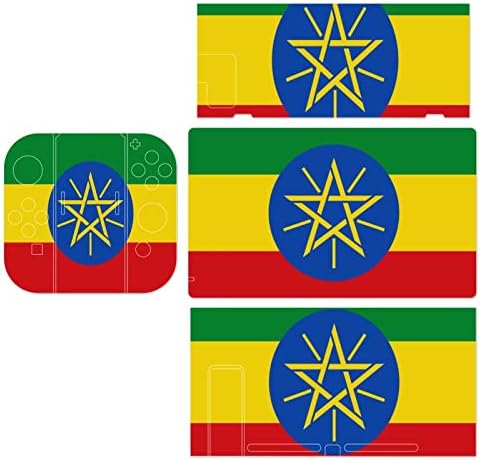 Стикер Flag of Ethiopia Switch Игра с Красив Дизайн, Изцяло Обертывающая на Кожата Защитен Филм, Съвместима с Switch Lite