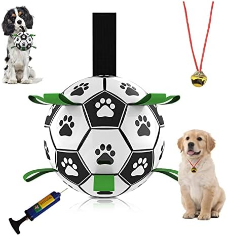 zocapuy Играчки за Кучета Интерактивни Играчки за малки Кученца Футболна Топка с тренировъчна площ Камбана за Малки
