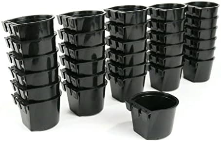 The РОП Shop | (Опаковка от 24 броя) Черни Чаши за клетки с ключалка на скоростния за животни, огороженных ограда и засадени в клетката