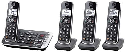 Безжична телефонна система Panasonic Link2Cell Bluetooth, DECT 6.0 с възможност за разширяване и цифрова система за автоматичен