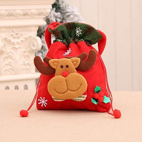 ASFSKY Коледни Подаръчни Пакети 4 Опаковане на Коледни Торбички за Бонбони 3D Дизайн на Коледни Подаръчни Пакети за Коледна