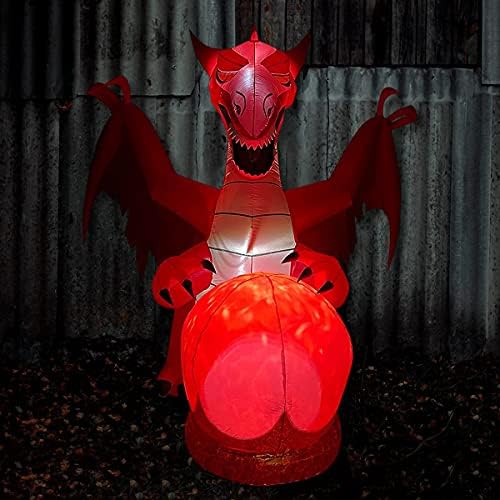Надуваем Балон за Хелоуин с Дължина 6,8 метра, Надуваем Балон с Червен Дракон на Открито, Надувное Украса за
