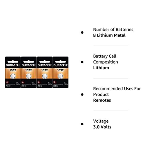 2 X 4 Бр Нови Литиеви Батерии Duracell ECR1632 CR1632 DL 1632 3V