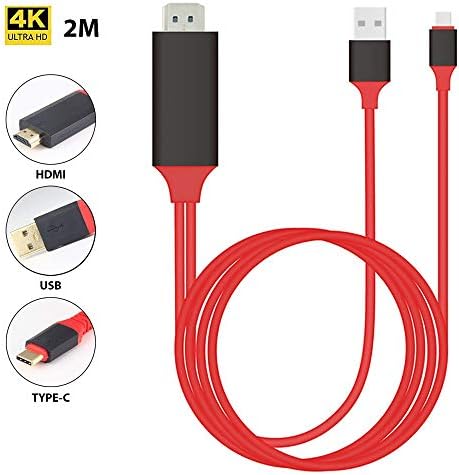 PRO USB-C HDMI е Съвместим с Samsung Galaxy S20 + с разделителна способност от 4k с пристанище, храна, 6-футовым кабел при пълно 2160p @ 60Hz, 6-футовым / 2-метров кабел [съвместим с RED / Thunderbolt