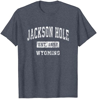 Тениска с Винтажным Спортен дизайн Jackson Hole Wyoming WY