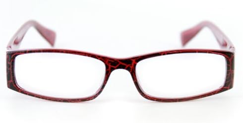 Модерни правоъгълни очила за четене Wild Side от Ritzy Readers (Червен + 2,00)